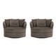 preview thumbnail 61 of 74, UIXE Oversize 43" Plush Corduroy Swivel Barrel Chair Comfy Accent Chair For Living Room