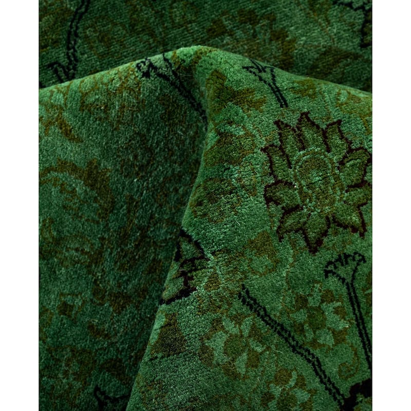 Overdyed One-of-a-Kind Hand-Knotted Area Rug - Green - 6' 1" x 6' 3"