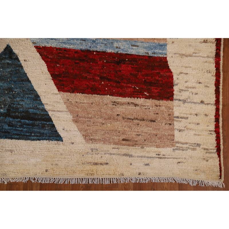 Abstract Modern Moroccan Wool Area Rug Handknotted Living Room Carpet