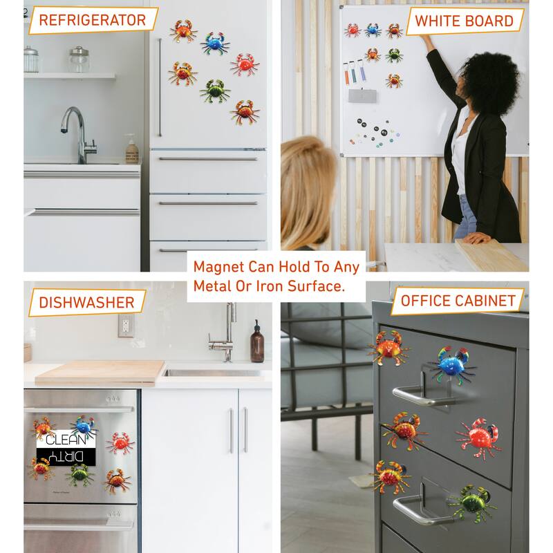CoTa Global Crab Refrigerator Bobble Magnets Set of 6 - Assorted Color