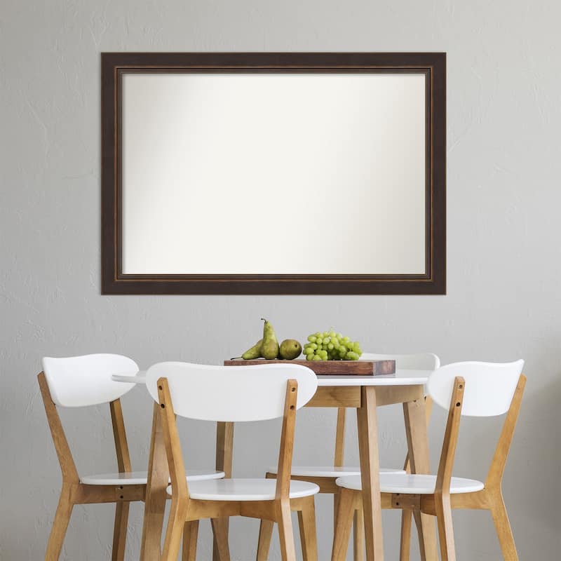 Non-Beveled Wood Wall Mirror - Lara Bronze Frame - Lara Bronze