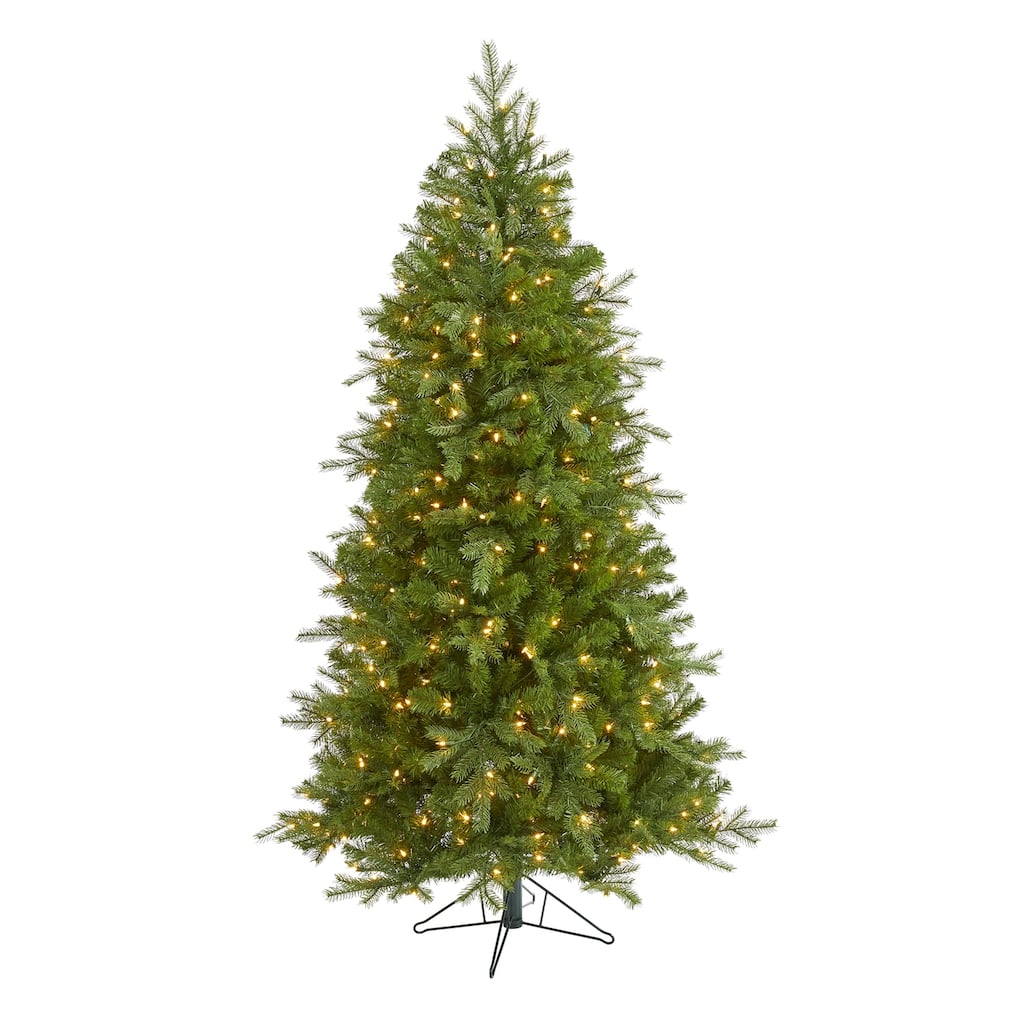 6ft Artificial Christmas Tree with Warm White Lights - Holiday Decor, Bendable Branches, Indoor Tree - Green - 72