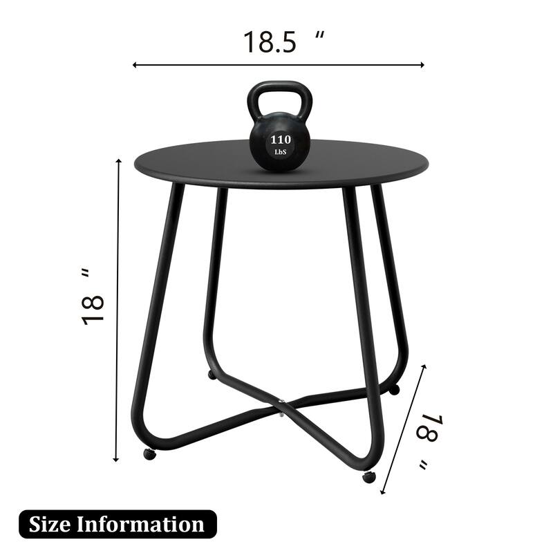 18 in. Small Round Side Table Outdoor Side Table Patio End Table