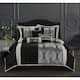 Grand Avenue Daniella 7-Piece Modern Geometric Comforter Set - Black/Silver - Queen