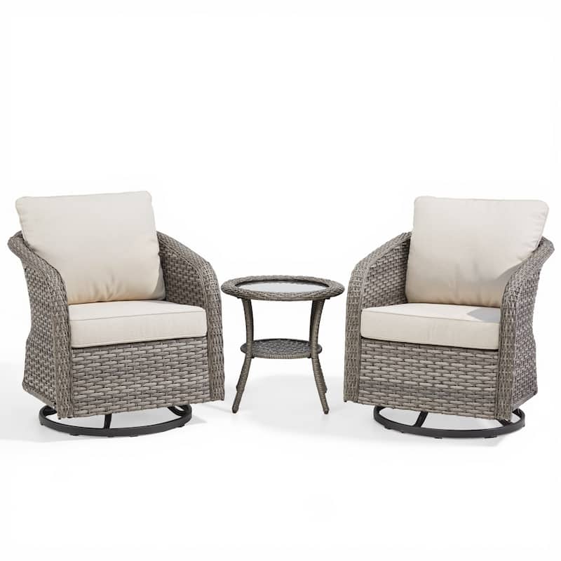 Pocassy Outdoor Patio Furniture Wicker Sofa Chair Set