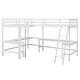 preview thumbnail 5 of 21, Wood Twin Size L-Shaped Loft Bed with Ladder and 2 Built-in L-Shaped Desks