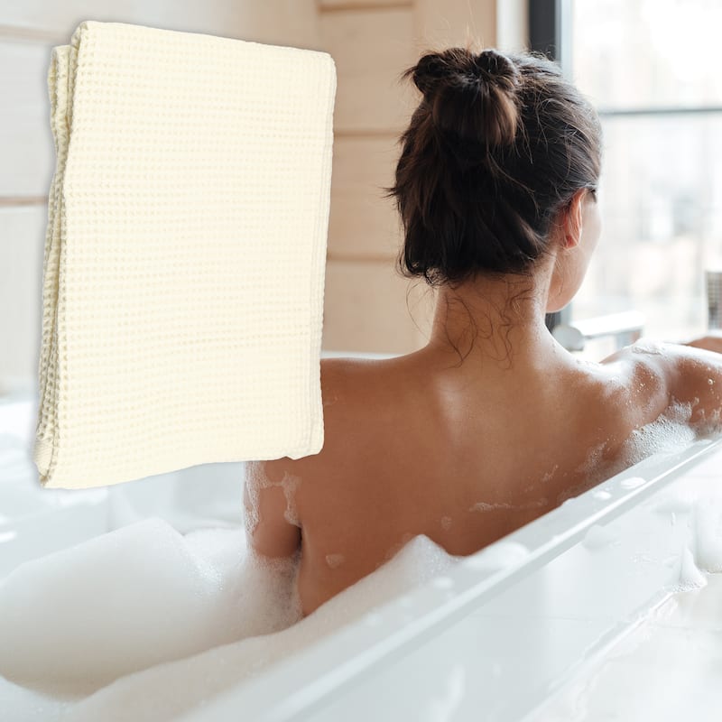 1Pcs Waffle Weave Pattern Soft Absorbent Cotton, Bath Towel, Classic Design, 140x70cm 55.12"x27.56" - Beige