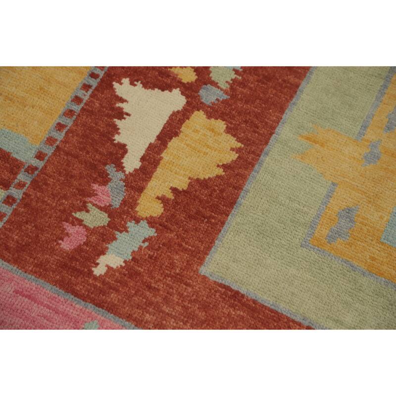 Geometric Gabbeh Vegetable Dye Area Rug Handmade Wool Carpet - 9' 0'' X 6' 2''