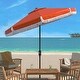 preview thumbnail 4 of 34, SAFAVIEH Milan 9ft Round Outdoor Patio Umbrella with Fringe Trim - UV Resistant, Crank Lift & Button Tilt