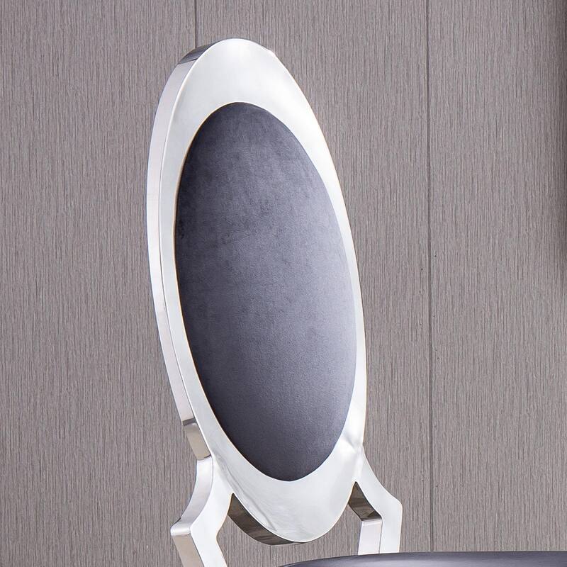 Dining Chair with Oval Backrest Set of 2