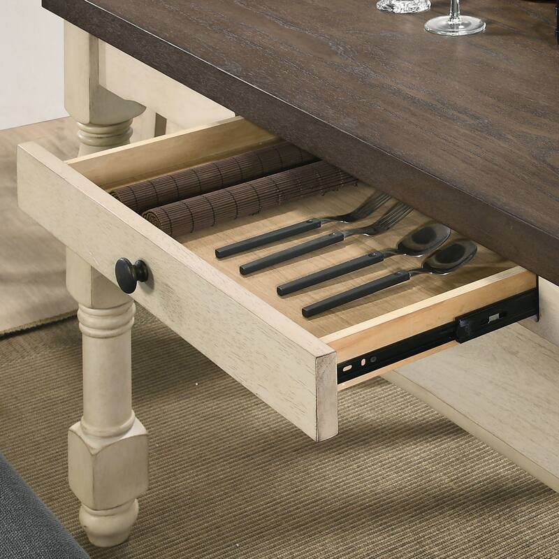 Furniture of America Graypath Farmhouse Ivory 60-inch Counter Height Table