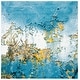 preview thumbnail 34 of 41, SAFAVIEH Glacier Stephaine Modern Abstract Rug 3' Square - Blue/Gold