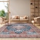 preview thumbnail 5 of 18, SAFAVIEH Tucson Machine Washable Slip Resistant Korneliya Oriental Medallion Rug - Light Grey/Rust - 5' x 8'