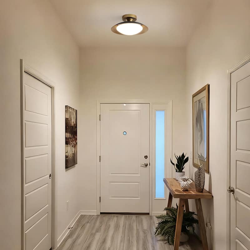 11.8-in W LED Compatible Mid-Century Modern Semi Flush Mount Ceiling Light