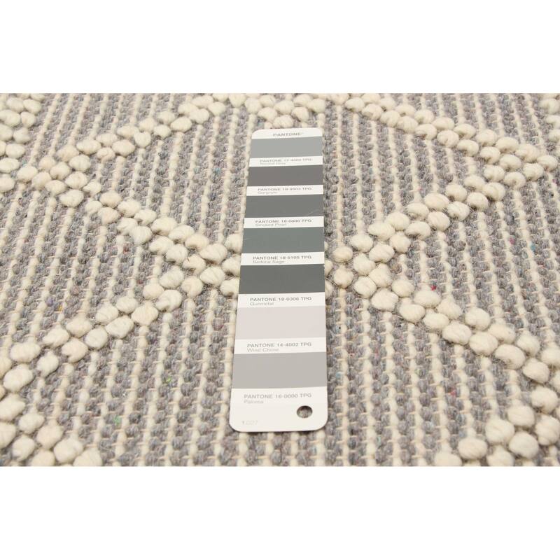 ECARPETGALLERY Braid weave Sienna Grey Wool Rug - 5'0 x 8'0