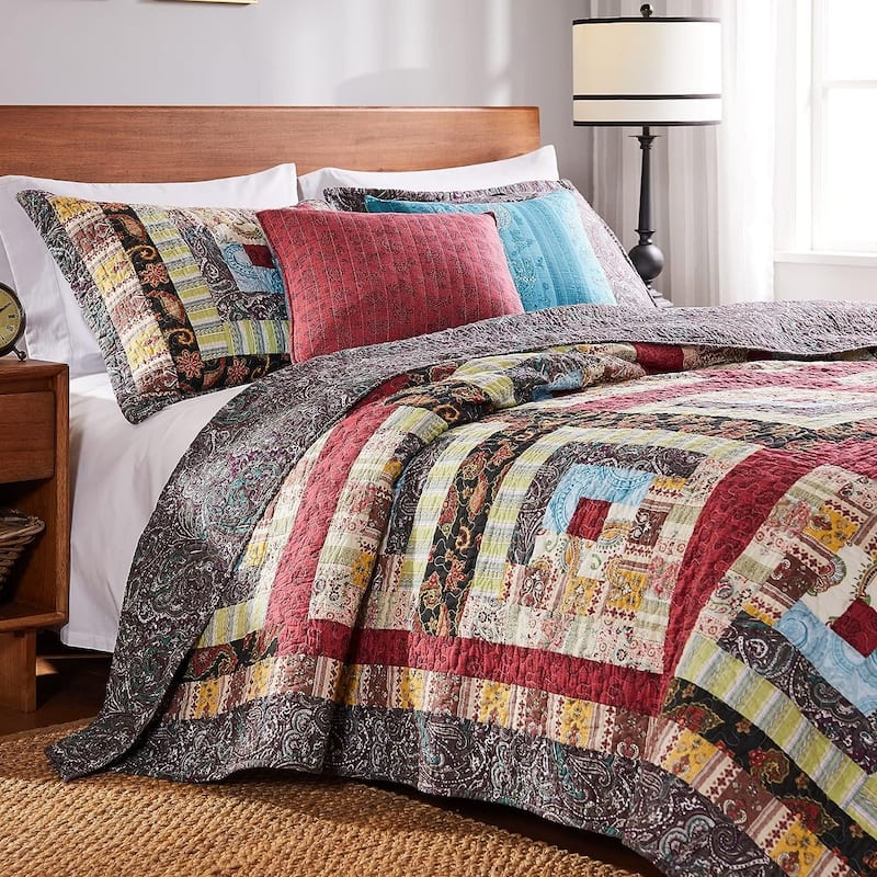 Greenland Home Colorado Lodge 100% Cotton Authentic Patchwork Quilt Set
