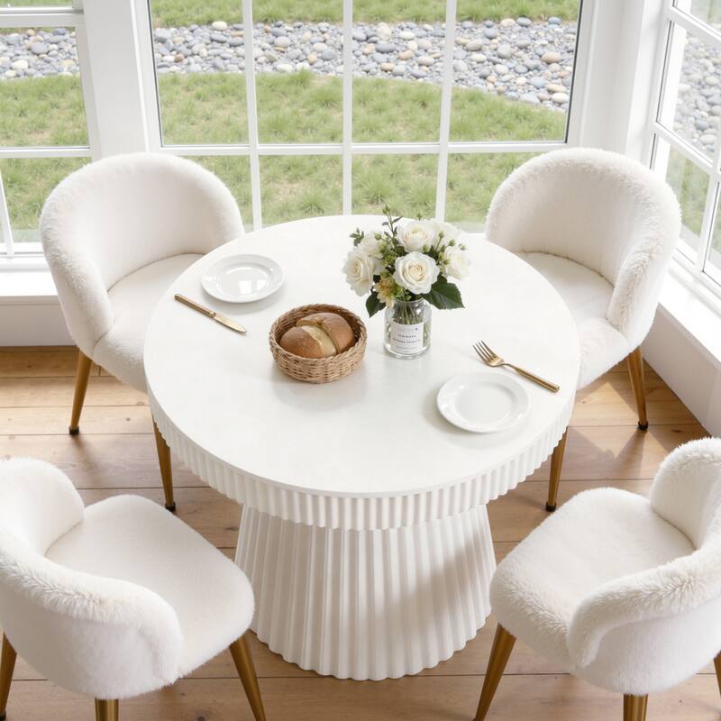 Small Dining Table, Modern Round Kitchen Table, 31.5" Circle Dining Tables for Kitchen, Dining Room, Living Room, Apartment