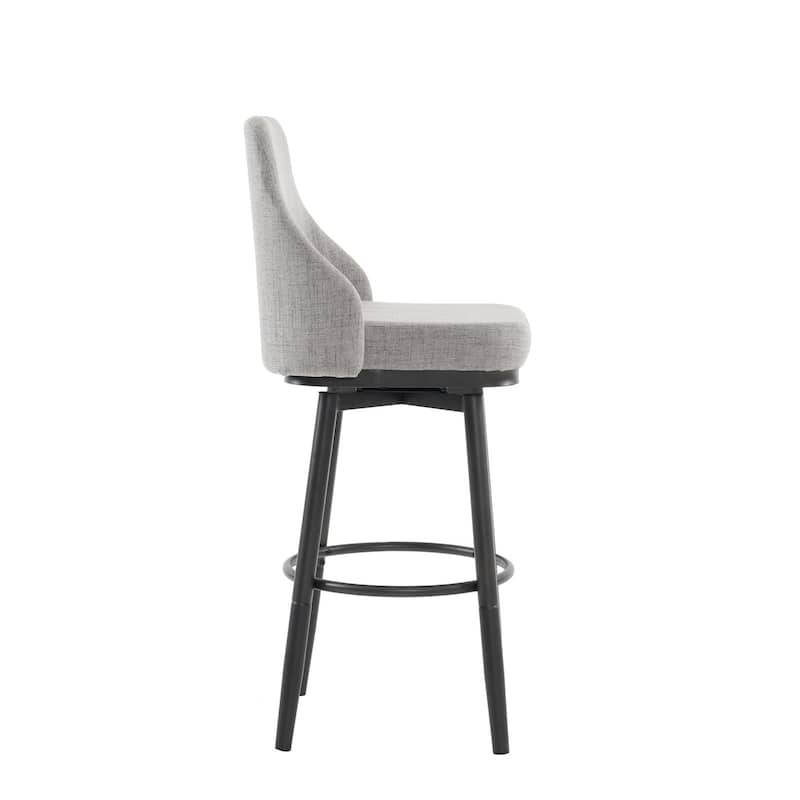 Counter Height Swivel Barstools Set of 2, Upholstered Seat Bar Stools with Metal Legs, Dining Room Chairs with Footrest