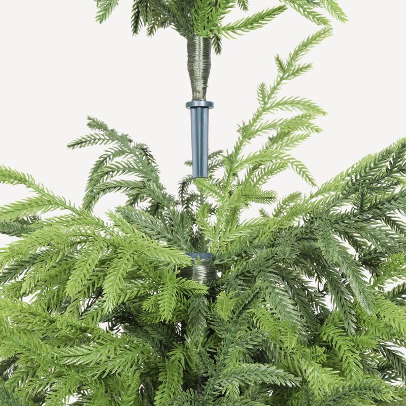 4" Artificial Real Touch Pine Tree in Black Plastic Pot, 1pc/set