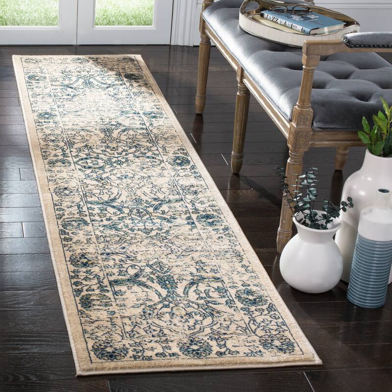 SAFAVIEH Evoke Kandi Distressed Vintage Boho Rug - 2' x 10' Runner - Beige/Blue - Runner