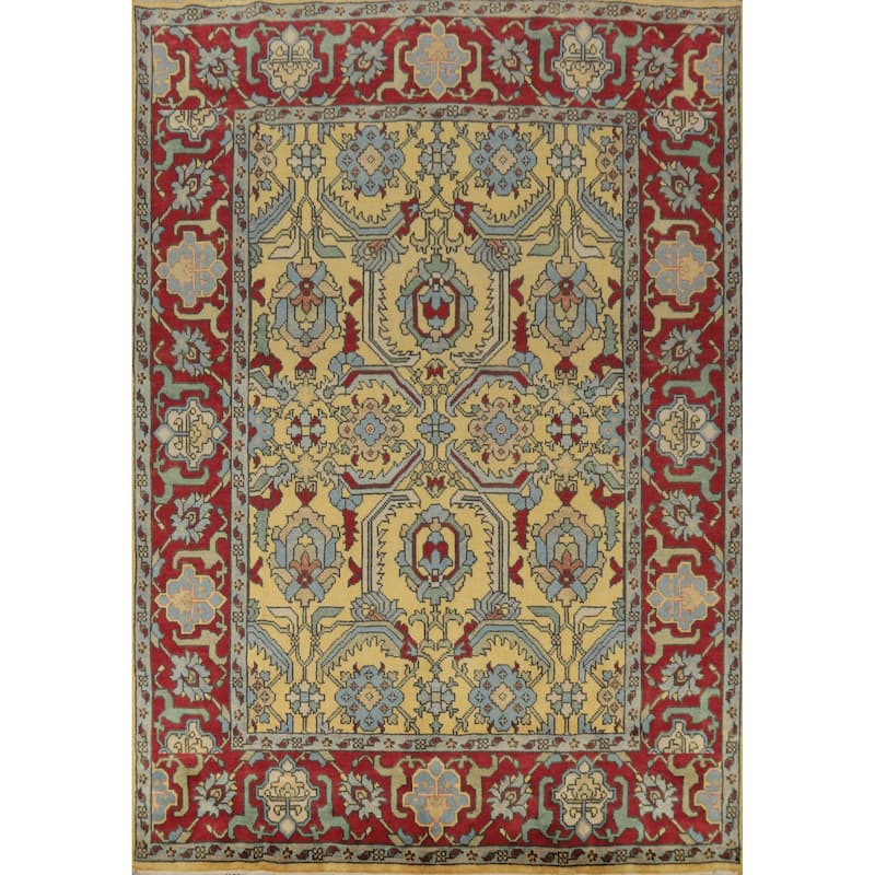 Yellow Heriz Serapi Indian Area Rug Handmade Wool Carpet - 7'11" x 9'9"