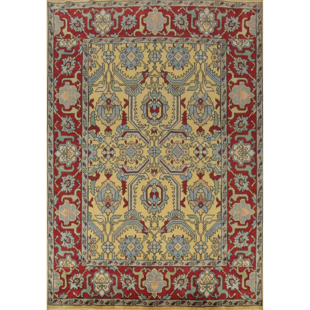 Yellow Heriz Serapi Indian Area Rug Handmade Wool Carpet - 7'11" x 9'9"