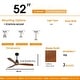 preview thumbnail 14 of 81, 52" and 60" Noiseless Walnut Wood Ceiling Fan with Remote Control,Light Integrated Optional - 52 Inch