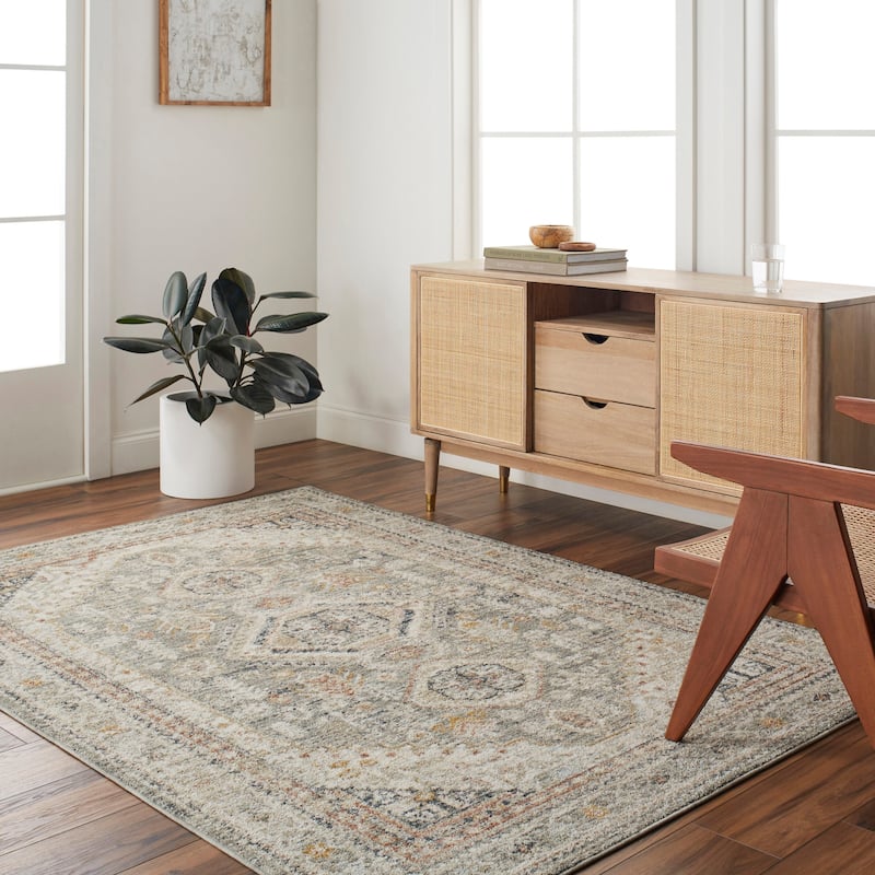 Beckham Traditional Oriental Area Rug - Brown/Charcoal - 5' x 7' 5"