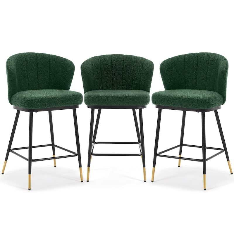 26" Boucle Fabric Counter Height Bar Stools, Set of 2/3/4 - 35.83"H x 22"W x 20.28"D