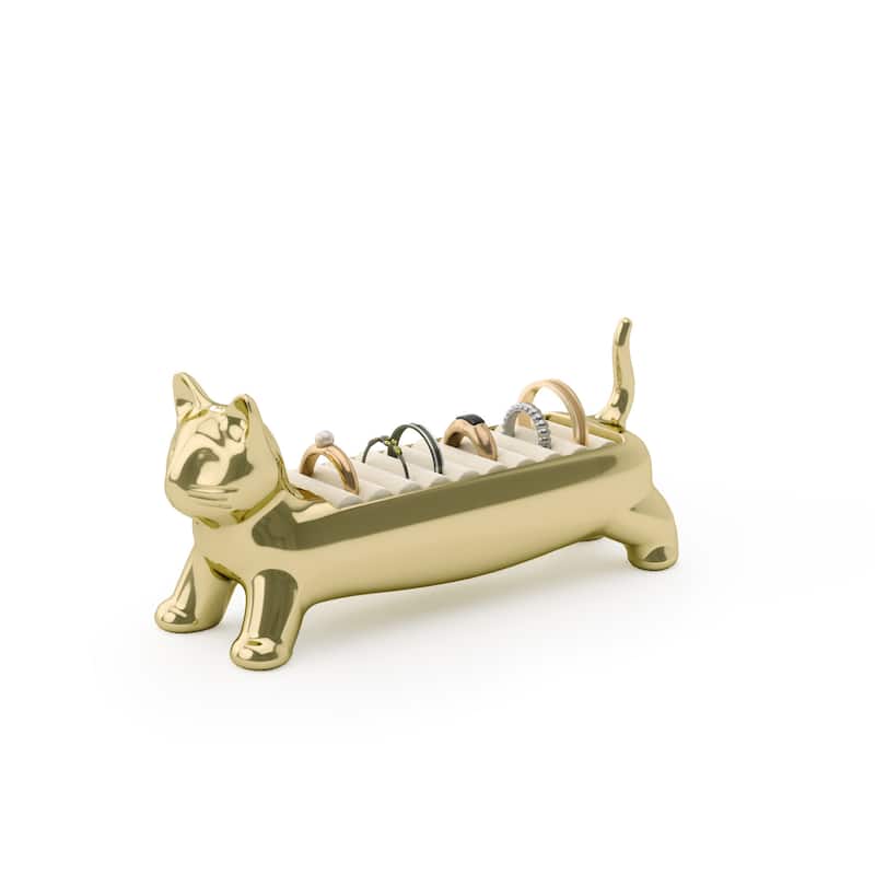 Ali Cat Ring Holder - brass