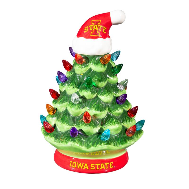 8" LED Ceramic Tabletop Christmas Tree, Iowa State
