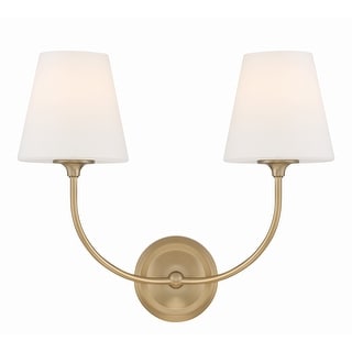 Libby Langdon for Crystorama Sylvan 2 Light Vibrant Gold Wall Mount - 17"W x 14.75"H x 8.25"D
