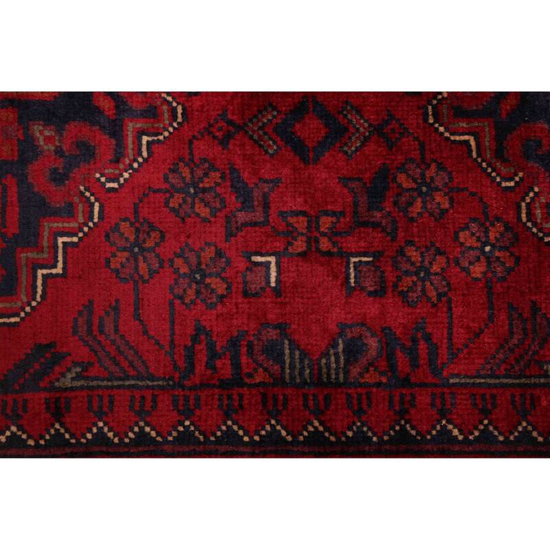 ECARPETGALLERY Hand-knotted Finest Khal Mohammadi Red Wool Rug - 3'1 x 6'7