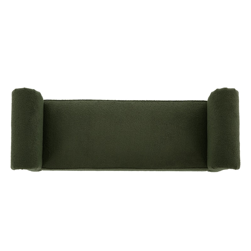 Christopher Knight Home - Elric Teddy Upholstered Bench with Rolled Arms and Solid Wood Legs