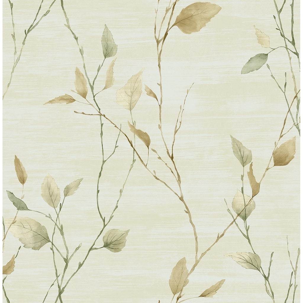 Seabrook Designs Nessa Leaf Branches Non-Woven Unpasted Wallpaper