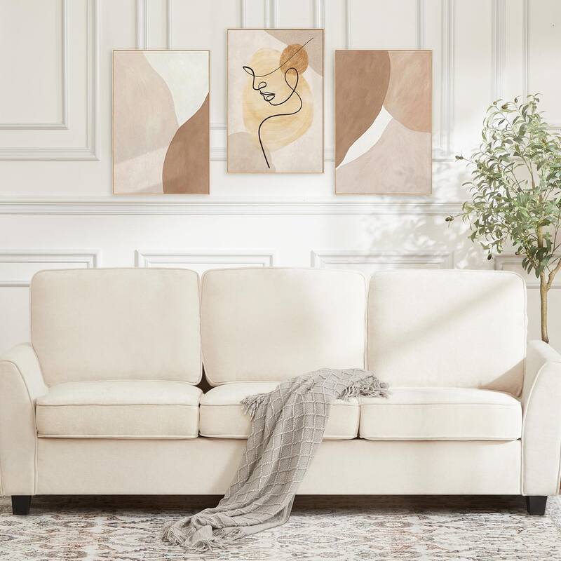 83" Couch, 3-Seater Sofa with Deep Seat, Comfortable Chenille Couch