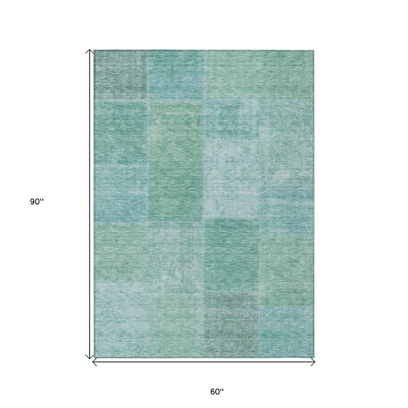 HomeRoots Patchwork Transitional Rectangle Outdoor Rug