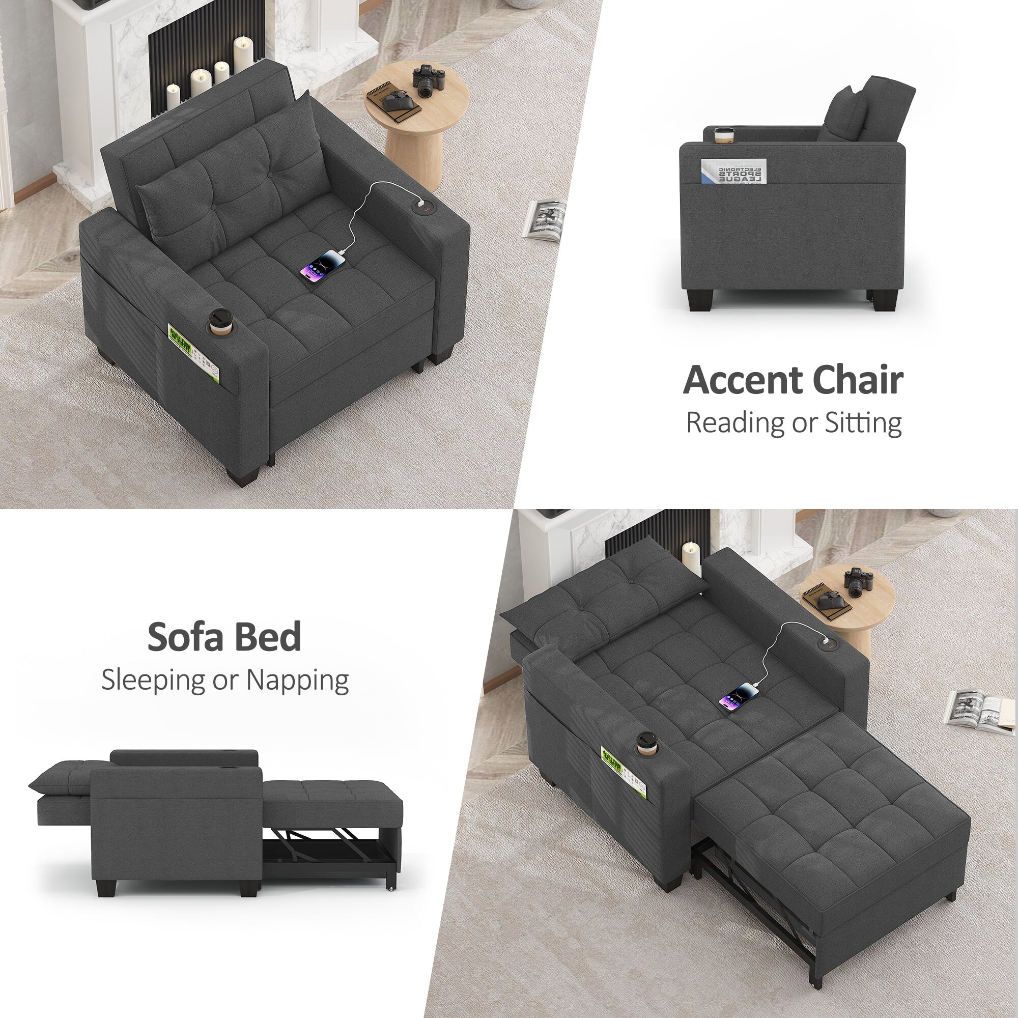 Overstock convertible chair discount