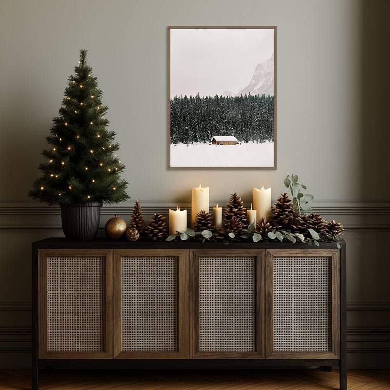 Winter Trees IV by Justine Milton (23 x 30 in.), Framed Canvas Wall Art Print - Sylvie Dark Gold