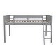 preview thumbnail 8 of 7, Full Size Wood Loft Bed with Ladder, Gray