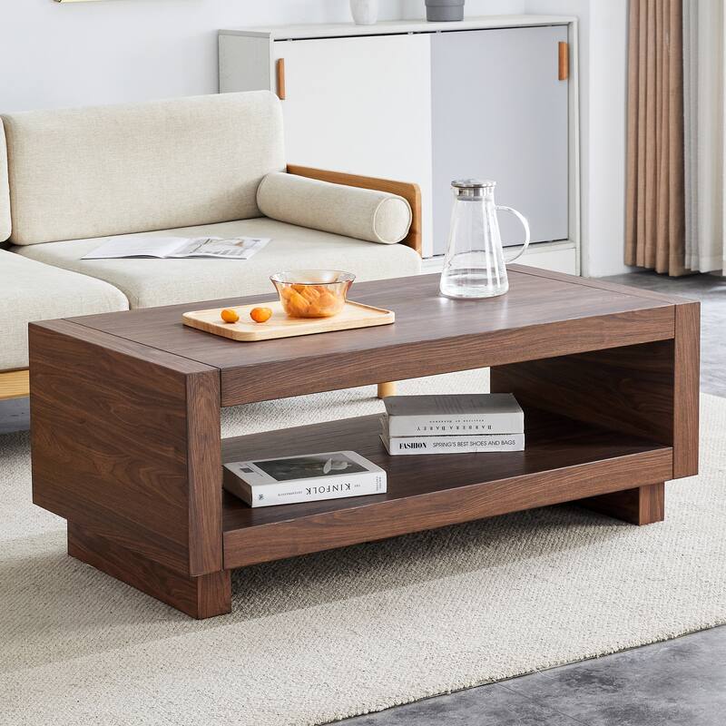 Modern Minimalist MDF Rectangular Coffee Table, 47.2*23.6*18 Inches