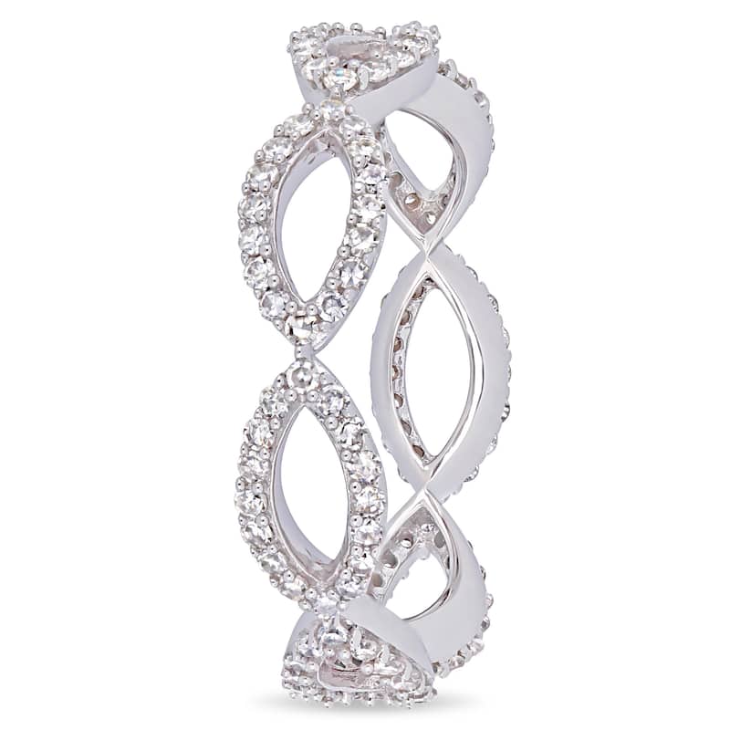 Miadora 14k White Gold 3/5ct TDW Diamond Infinity Anniversary Band