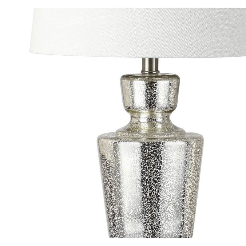 Estelle 26.5" Glass LED Table Lamp, Silver/Ivory by JONATHAN Y