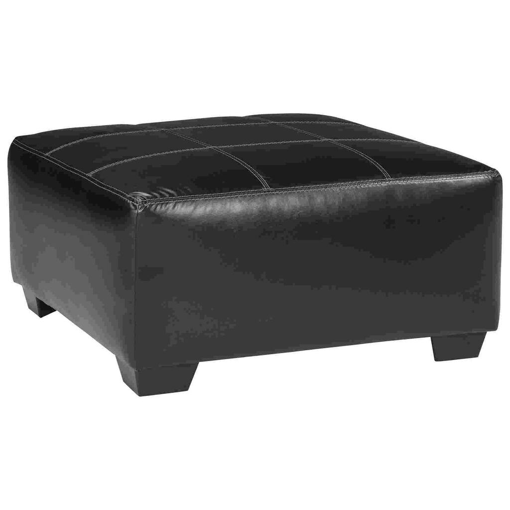Oversized Accent Ottoman with Stitching Details, Black