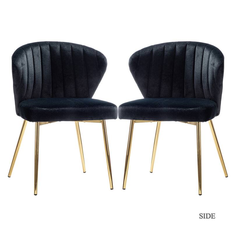 Barbara Contemporary Upholstered Side Chair with Small Base Set of 2 by HULALA HOME