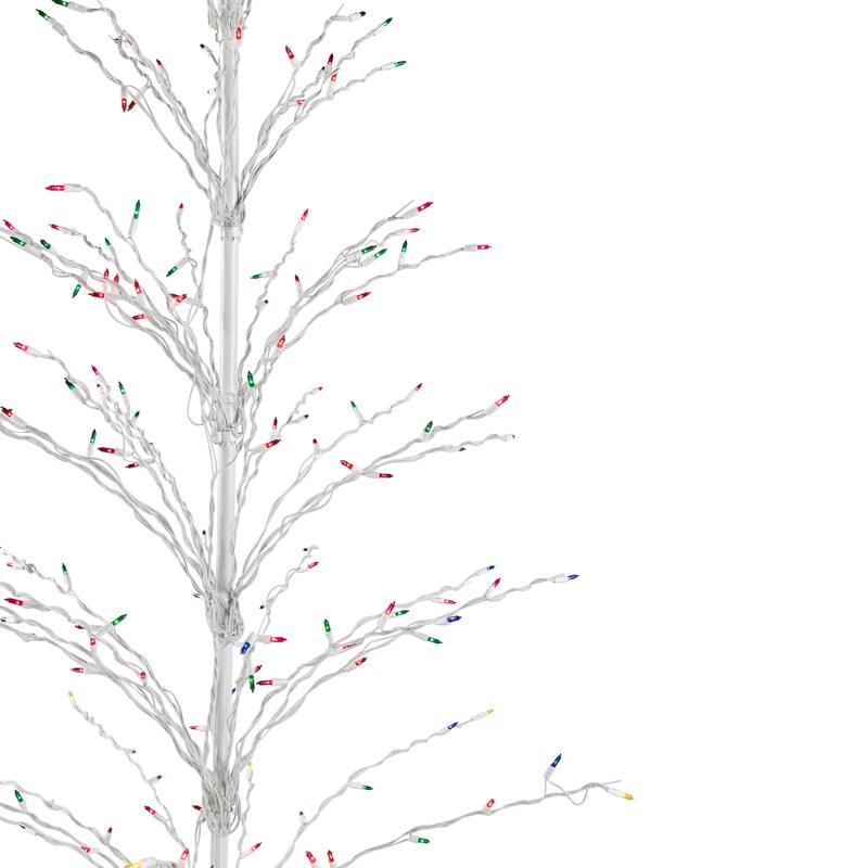 9' Christmas Cascade Twig Tree Yard Art Decoration Multi-Color Lights