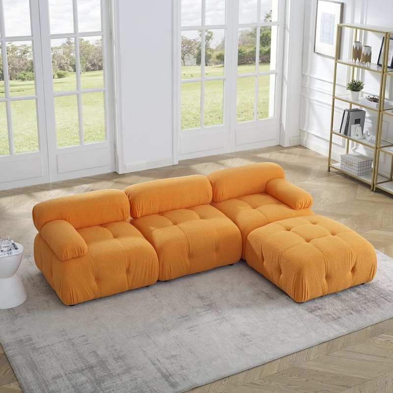 Abrihome Modular Sectional Sofa with Reversible Ottoman