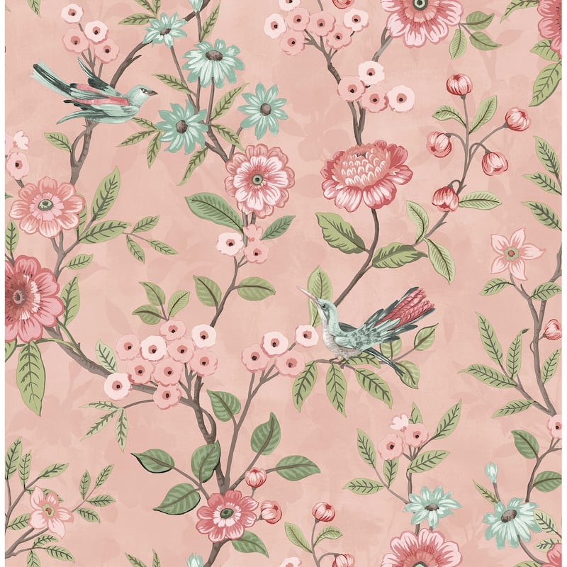 Fine Decor Elspeth Pink Floral Trail Wallpaper