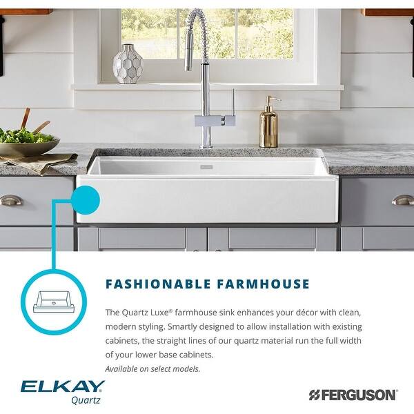 Shop Elkay Elxfdb3620bg0 Quartz Luxe 35 7 8 Farmhouse Single Basin Quartz Overstock 30501184