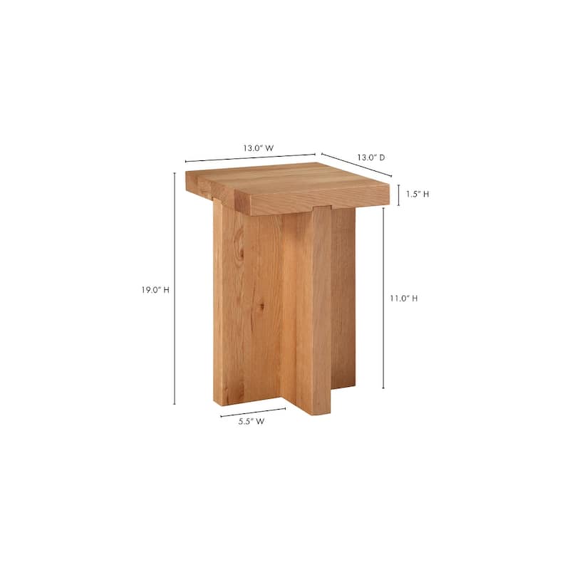 Aurelle Home Foane Modern Solid Oak Dado Side Table